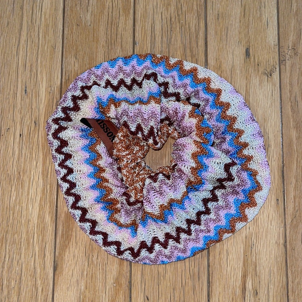 New Missoni Scrunchie Hair Accessory Knit Metallic